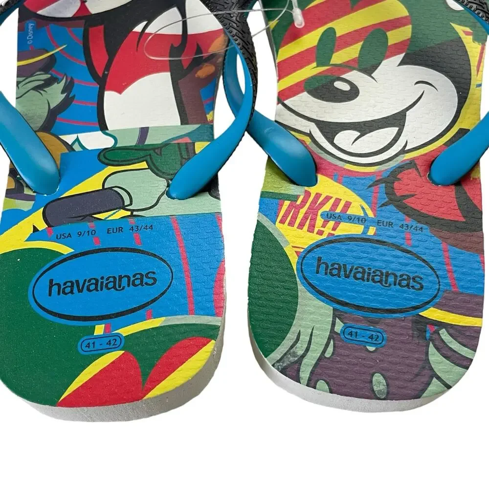 Havaianas Flip Flops Mens Size 9/10 Eur 43/44 Disney Mickey Mouse Pluto Slip On